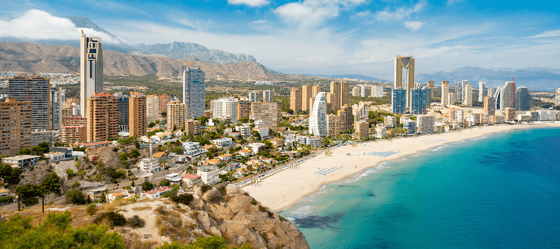Benidorm, Spanien: Blick über den Strand