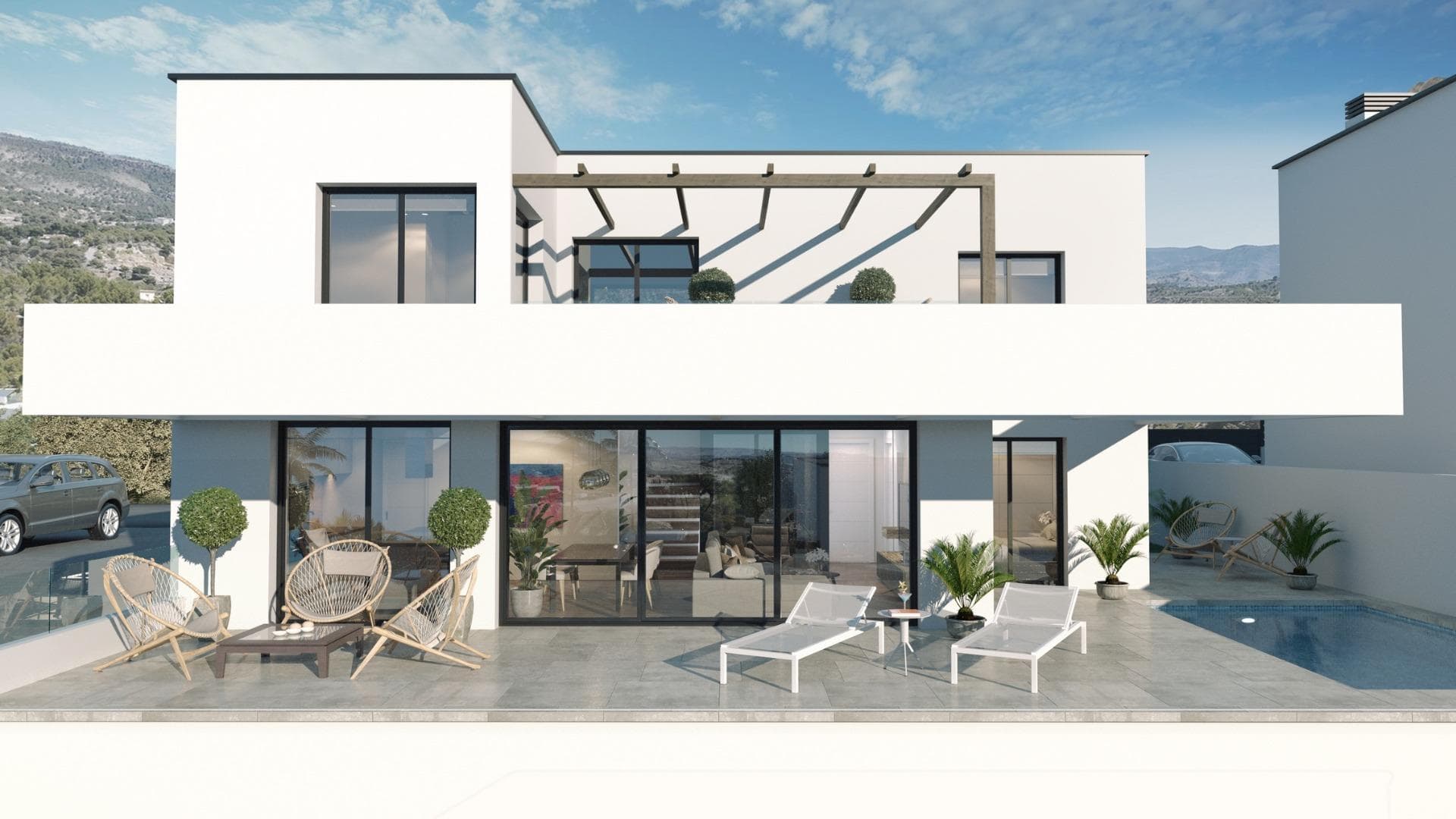 MODERNE NEUBAU VILLA MIT MEER- UND BERGBLICK IN FINESTRAT Neubauprojekt von 10 modernen De