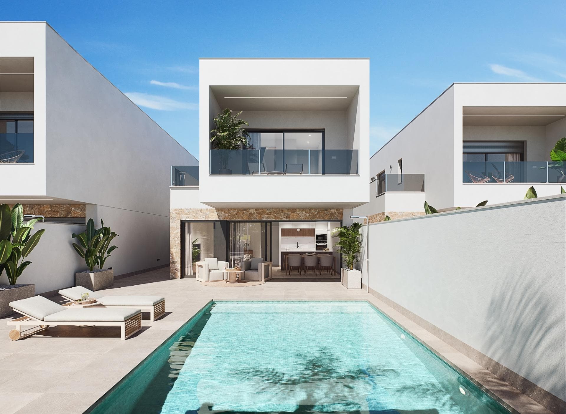 Doppelhaushälfte zu verkaufen mit privatem Pool in San Pedro del Pinatar Elegantes Design  Vorschau 5