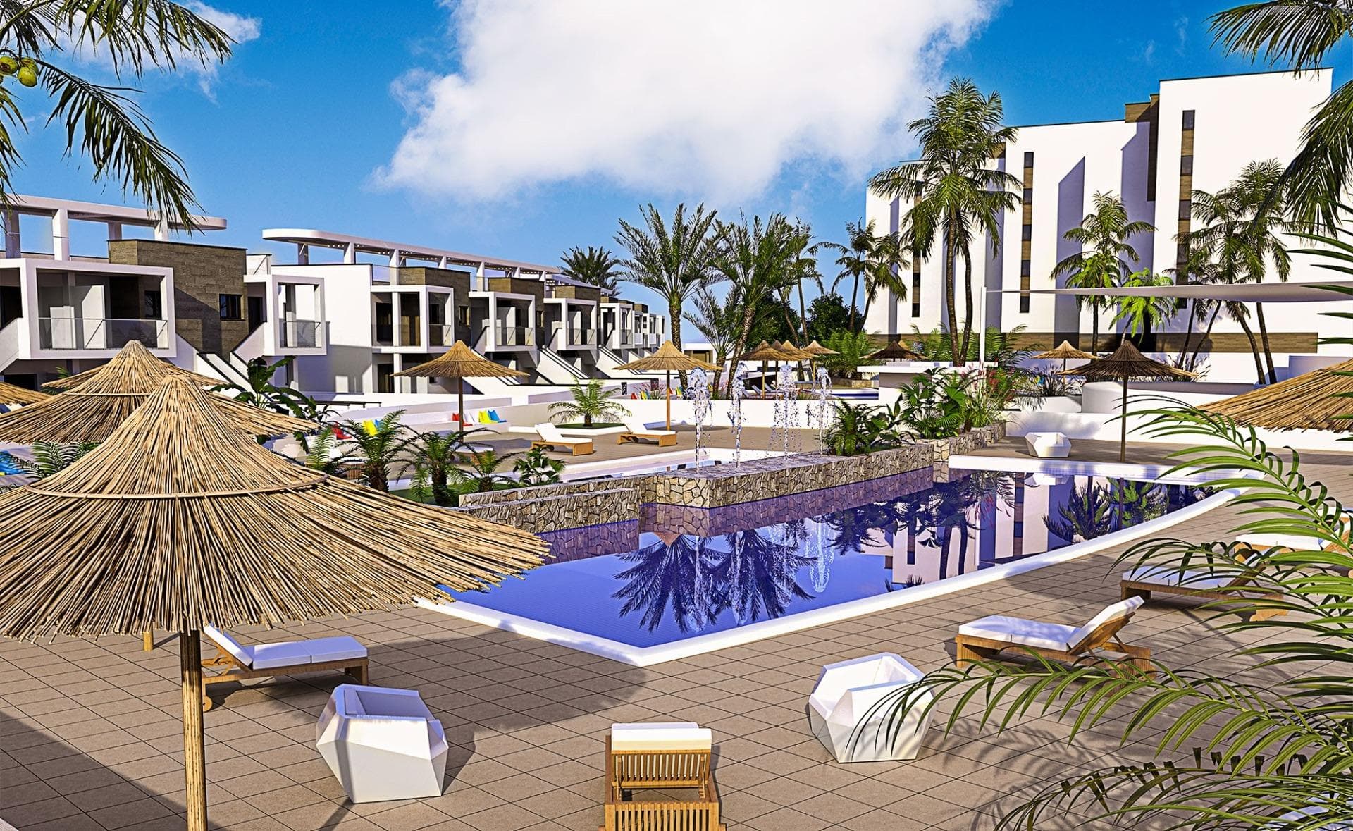 Neubau von Wohnungen und Bungalows in Mil Palmeras Moderner Wohnkomplex in bester Lage Ent