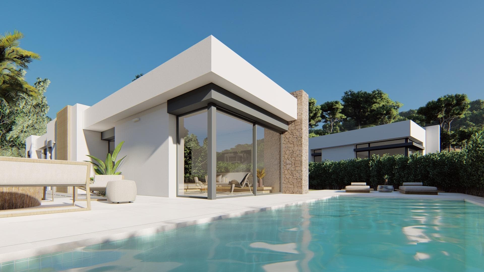 Neubau Villa mit 3 Schlafzimmern zu verkaufen in La Manga Club Moderne, geräumige Villen i