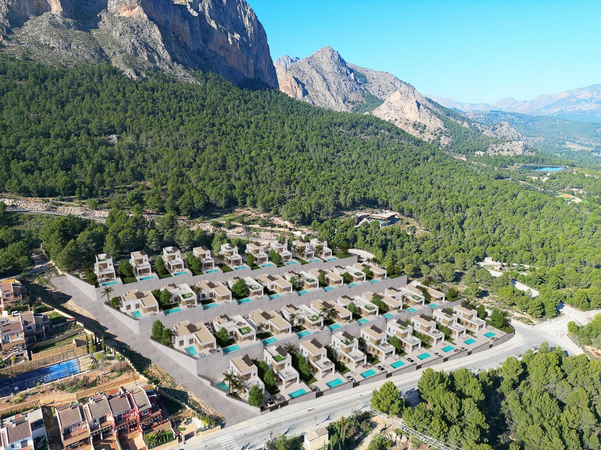 Neubau Villa mit privatem Pool und Meerblick in Polop(Alicante) Das Anwesen besteht aus 2  Vorschau 5