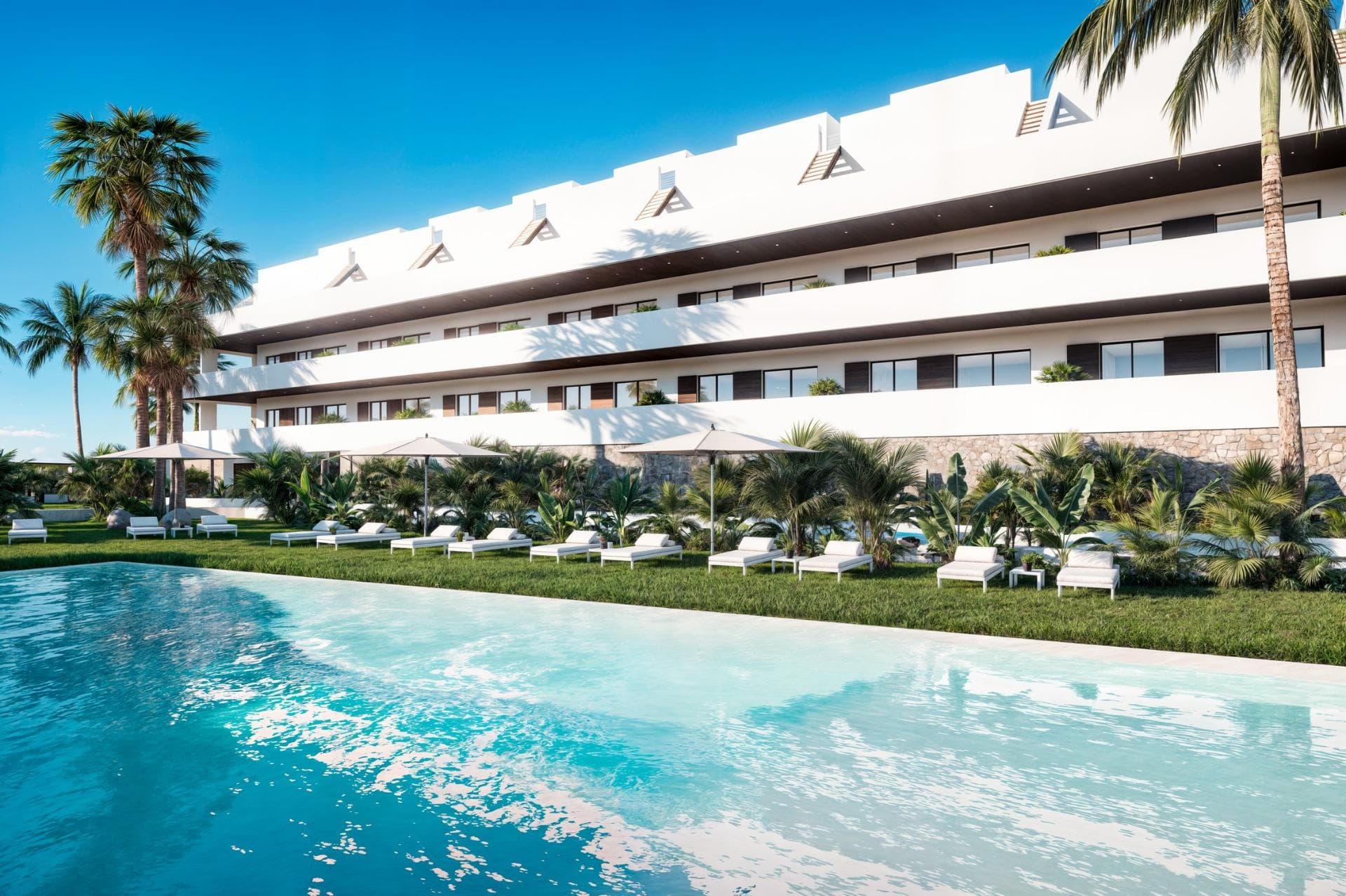 Exklusive 2-Zimmer-Wohnung in einer Wohnanlage mit Meerblick, in Finestrat Erstklassige La