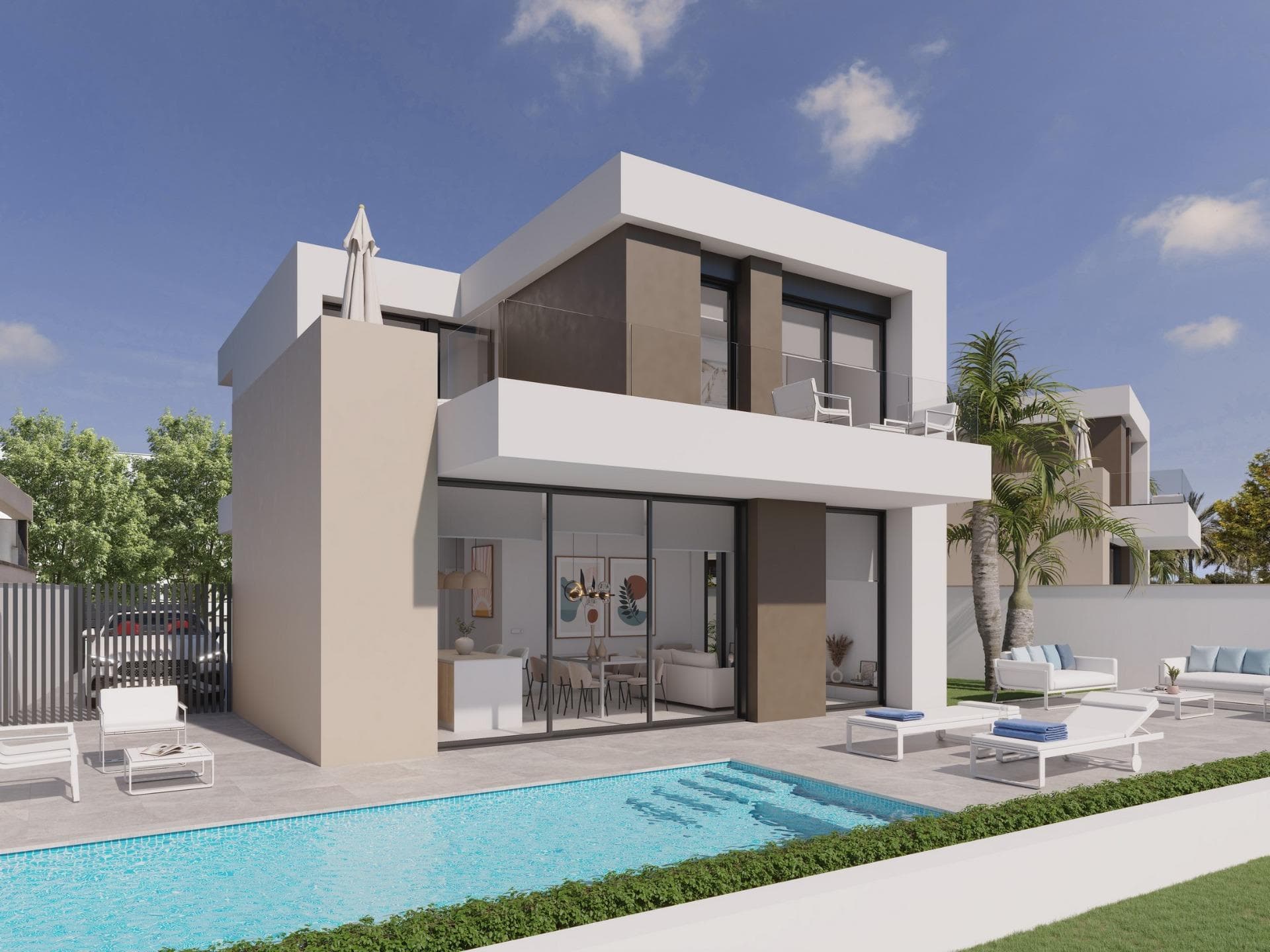 Villa mit 3 Schlafzimmern und privatem Pool in erster Reihe in Roda Golf (Murcia) Exklusiv